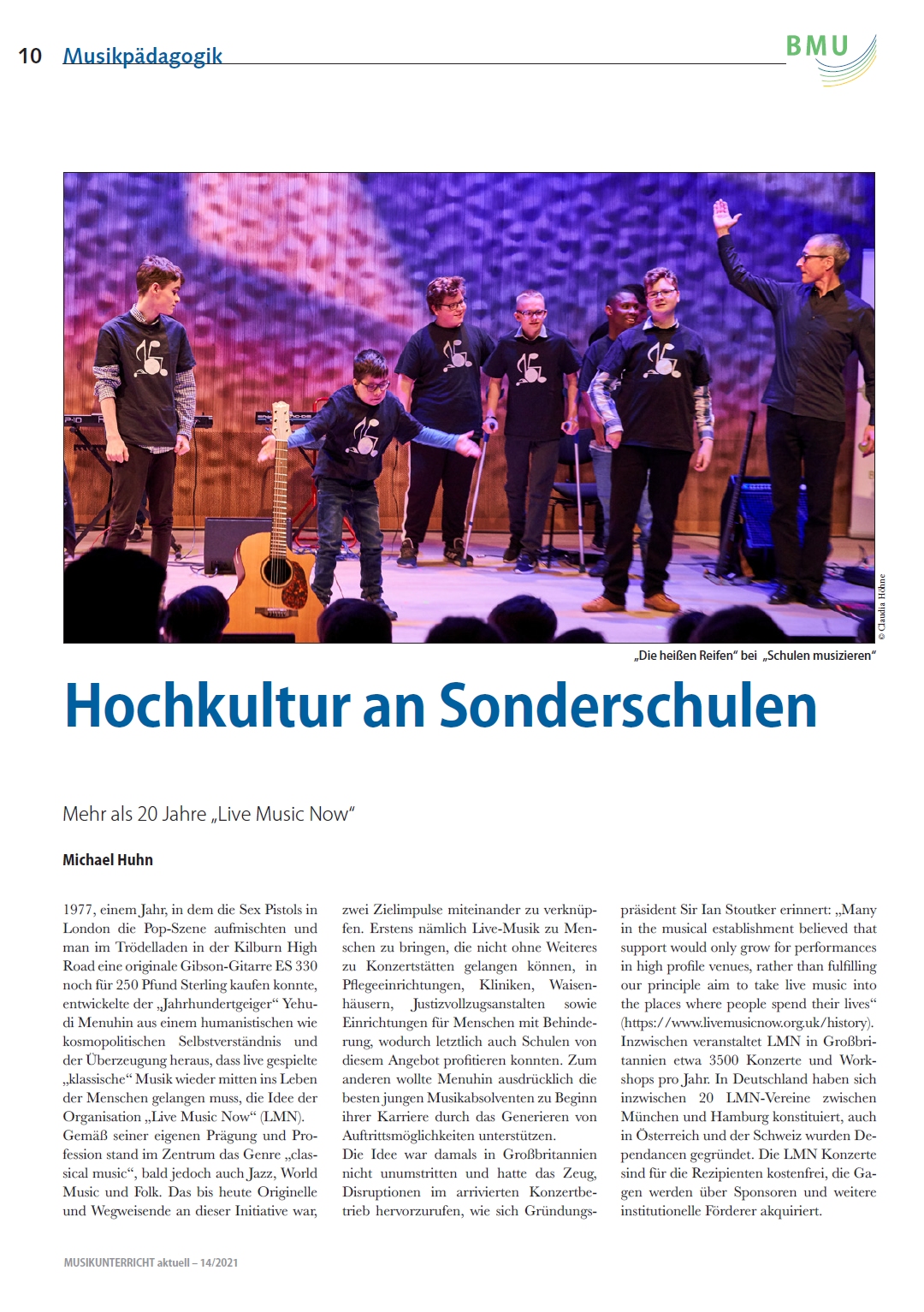 Presseartikel: Hochkultur an Sonderschulen, Seite 1