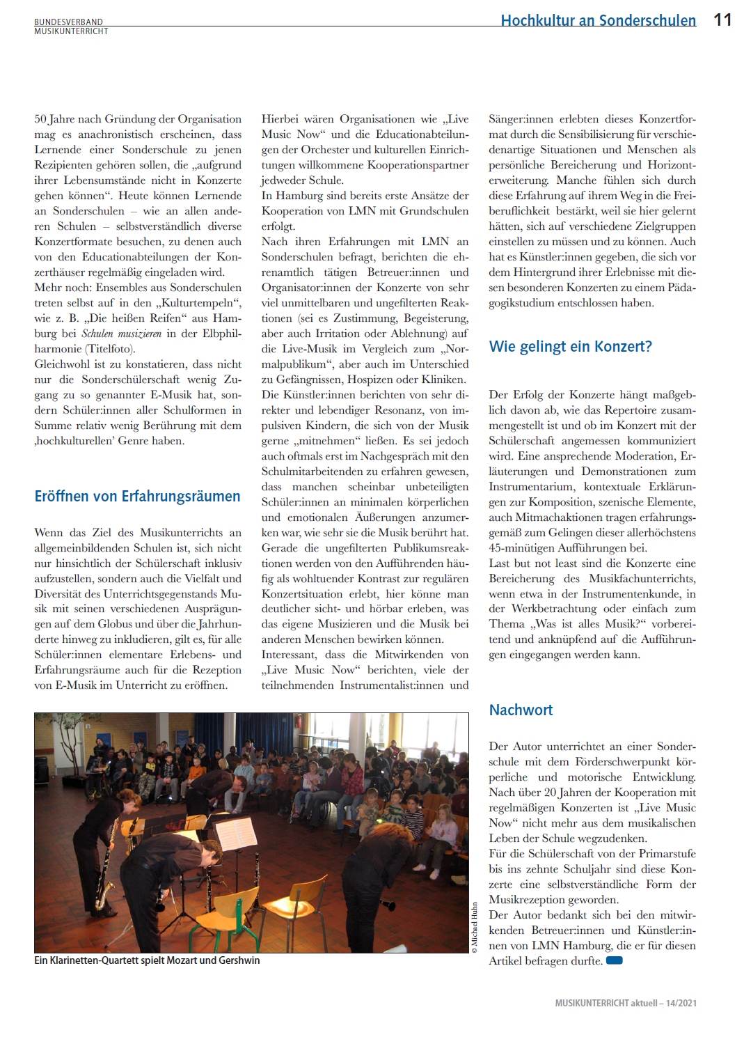 Presseartikel: Hochkultur an Sonderschulen, Seite 2
